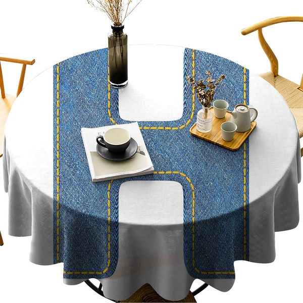 round tablecloth cotton linen dust-proof table cover denim letter design uppercase h fabric pattern jeans texture retro typography
round tablecloth cotton linen dust-proof table cover denim letter design uppercase h fabric pattern jeans texture retro typography