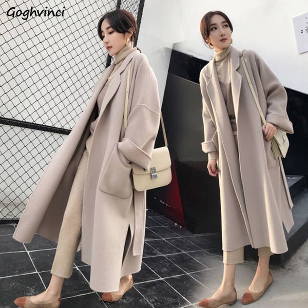 wool blends coats women solid sashes elegant winter overcoats womens outerwear fashion korean style simple all-match streetwearx1020, Black
wool blends coats women solid sashes elegant winter overcoats womens outerwear fashion korean style simple all-match streetwearx1020, Black