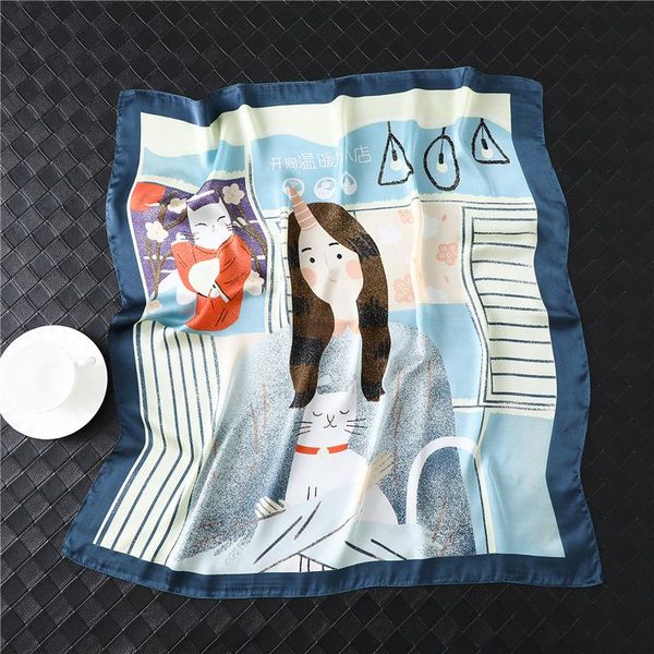 women silk scarf neck foulard hair band lady fashion carton girl cat print head kerchief female small shawls 2020 new wmtfrj, Blue;gray
women silk scarf neck foulard hair band lady fashion carton girl cat print head kerchief female small shawls 2020 new wmtfrj, Blue;gray