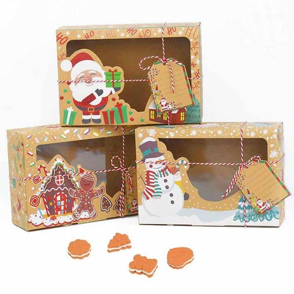 3pcs christmas cookie boxes with christmas tags european kraft paper bakery candy box clear window for xmas party gifts packing1
3pcs christmas cookie boxes with christmas tags european kraft paper bakery candy box clear window for xmas party gifts packing1