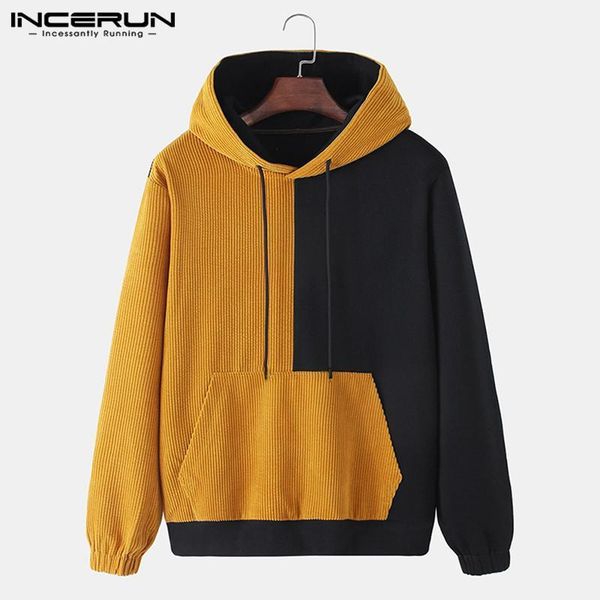men's hoodies & sweatshirts men corduroy patchwork hooded long sleeve sweatshirt pockets vintage streetwear 2021 casual mens pullovers, Black
men's hoodies & sweatshirts men corduroy patchwork hooded long sleeve sweatshirt pockets vintage streetwear 2021 casual mens pullovers, Black