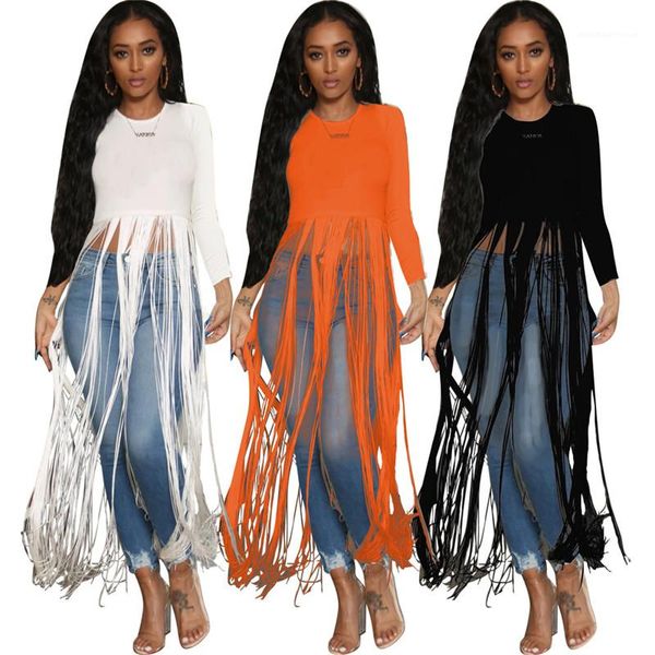 female autumn new loose casual tshirts tassels womens designer luxury t-shirts fashion long sleeve crew neck designer, White
female autumn new loose casual tshirts tassels womens designer luxury t-shirts fashion long sleeve crew neck designer, White