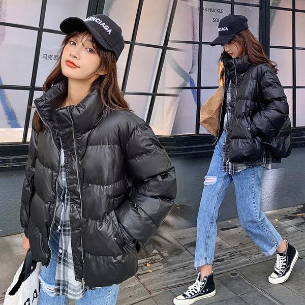 women's down & parkas winter jacket short hooded casual women cotton padded stand collar solid loose plus size thick coat ladies m537, Black
women's down & parkas winter jacket short hooded casual women cotton padded stand collar solid loose plus size thick coat ladies m537, Black