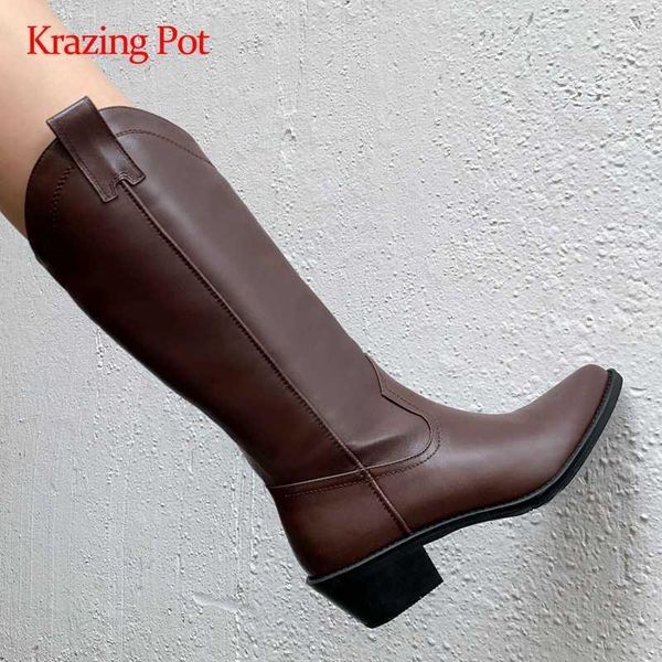 boots krazing pot western natural leather classic colors pointed toe thick high heel zipper pretty girls knee l691, Black
boots krazing pot western natural leather classic colors pointed toe thick high heel zipper pretty girls knee l691, Black