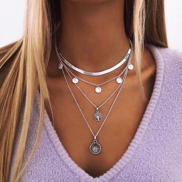 tenande multi layer leaf moon hearts chain necklaces for women boho map water droplets shell choker necklaces vintage jewelry, Silver
tenande multi layer leaf moon hearts chain necklaces for women boho map water droplets shell choker necklaces vintage jewelry, Silver