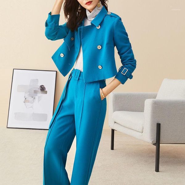 with sashes new autumn spring women's short double breast blazer straight pants set laides party workwear office suits nz1321, White
with sashes new autumn spring women's short double breast blazer straight pants set laides party workwear office suits nz1321, White