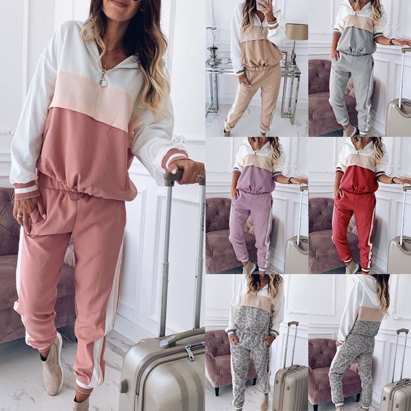 2020 summer women's color matching fashion sweater suit women's autumn leisure sports suit, Gray
2020 summer women's color matching fashion sweater suit women's autumn leisure sports suit, Gray