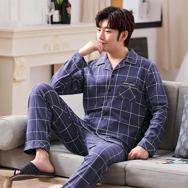 men's sleepwear 6535 cotton turn-down collar buttondown long sleeve trousers 5xl plus pajama autumn winter boy man jammies nightwear py, Black;brown
men's sleepwear 6535 cotton turn-down collar buttondown long sleeve trousers 5xl plus pajama autumn winter boy man jammies nightwear py, Black;brown