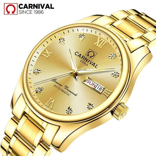 reloj hombre carnival brand men gold watch luxury waterproof fashion automatic mechanical wristwatch relogio masculino1, Slivery;brown
reloj hombre carnival brand men gold watch luxury waterproof fashion automatic mechanical wristwatch relogio masculino1, Slivery;brown