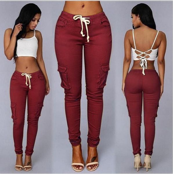women's pants & capris ladies solid color drawstring lace-up pant multi-pocket casual long pencil, Black;white
women's pants & capris ladies solid color drawstring lace-up pant multi-pocket casual long pencil, Black;white