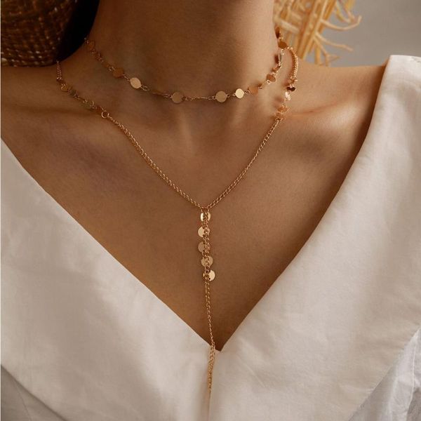 brling new 2020 fashion ins vintage chain pendant choker disc tassel clavicle alloy necklace for women girls gifts party, Golden;silver
brling new 2020 fashion ins vintage chain pendant choker disc tassel clavicle alloy necklace for women girls gifts party, Golden;silver