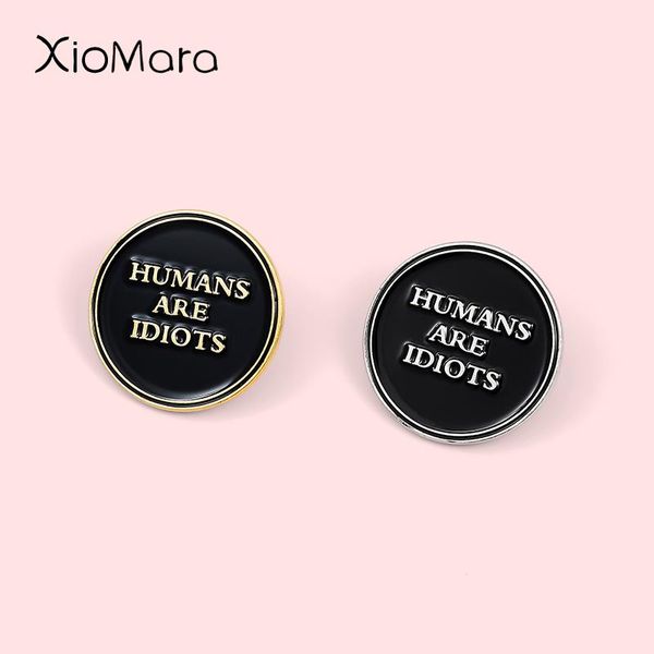 pins, brooches idiots enamel pins sarcasm humans black round bagde punk funny quote jewelry lapel pin for friends gifts, Gray 
pins, brooches idiots enamel pins sarcasm humans black round bagde punk funny quote jewelry lapel pin for friends gifts, Gray