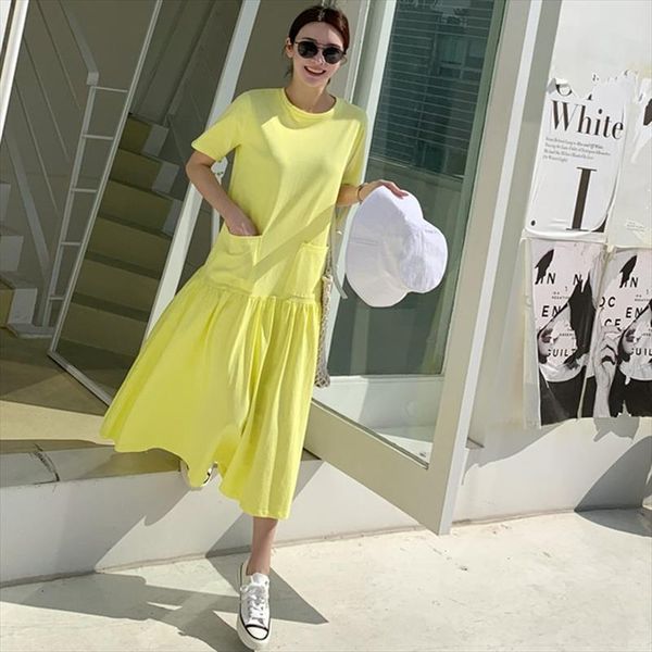 2019 new summer short sleeved dress female solid color cotton dress women korean style pluz size women clothing, Black;gray
2019 new summer short sleeved dress female solid color cotton dress women korean style pluz size women clothing, Black;gray