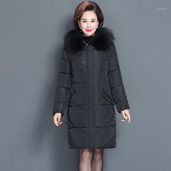 women's winter jacket fur collar jacket slim cotton-padded long outerwear large size 6xl coat parka1, Black
women's winter jacket fur collar jacket slim cotton-padded long outerwear large size 6xl coat parka1, Black