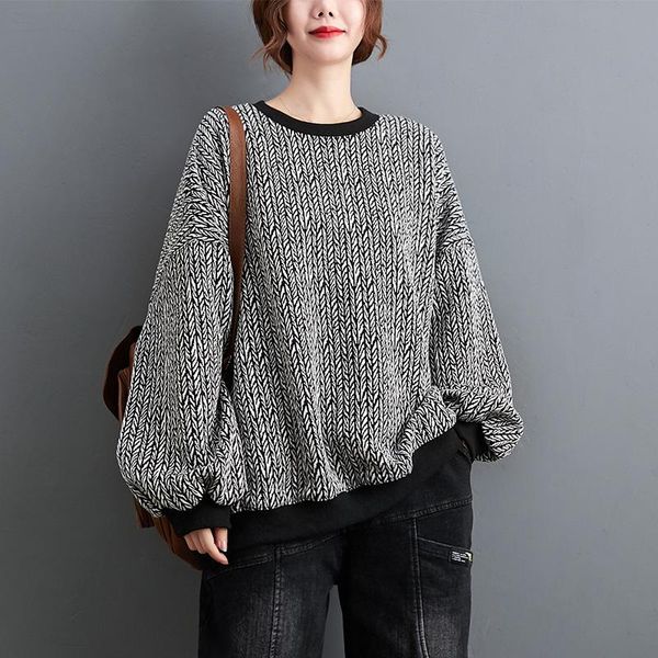 johnature 2020 new o-neck casual pullover women hoodies casual all match striped loose female sweatshirts, Black
johnature 2020 new o-neck casual pullover women hoodies casual all match striped loose female sweatshirts, Black