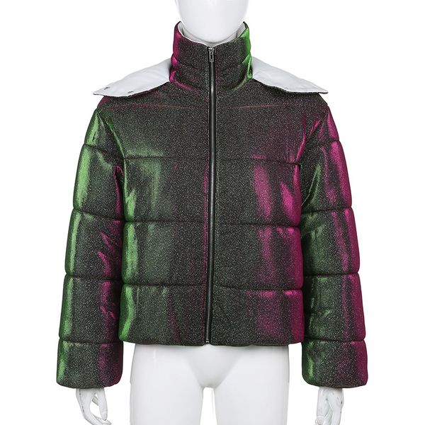 new glitter reflective parka jackets streetwear warm women's autumn winter removable hooded thick coats casual punk overcoat, Black
new glitter reflective parka jackets streetwear warm women's autumn winter removable hooded thick coats casual punk overcoat, Black