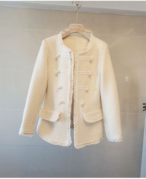1202 2021 spring crew neck long sleeve coat tweed white button fashion womens clothes sh, Black;brown
1202 2021 spring crew neck long sleeve coat tweed white button fashion womens clothes sh, Black;brown