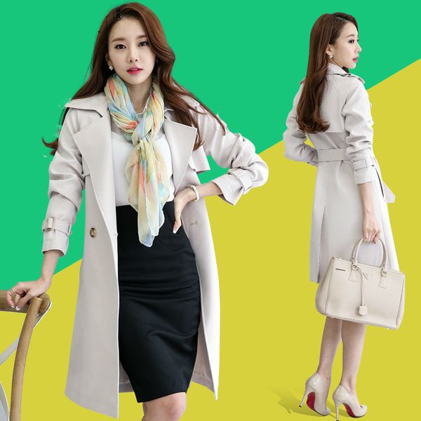 2021 new female long coat blouse spring thin korean autumn black trench coats shelter mujer kj426 jqkq, Tan;black
2021 new female long coat blouse spring thin korean autumn black trench coats shelter mujer kj426 jqkq, Tan;black