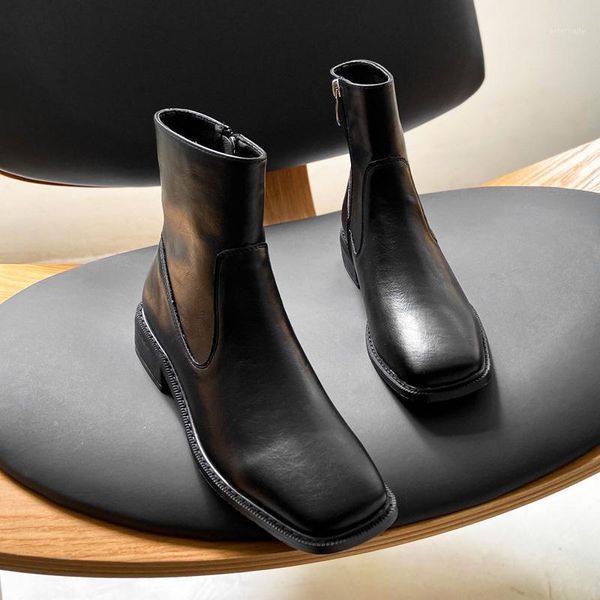 boots deat 2021 spring winter fashion casual black zipper square head thick heel flat bottom short women sf8911
boots deat 2021 spring winter fashion casual black zipper square head thick heel flat bottom short women sf8911