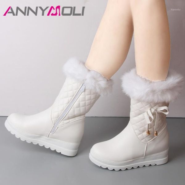 boots annymoli winter snow ladies mid calf plush shoes women platform wedge real fur bow high heels footwear1, Black
boots annymoli winter snow ladies mid calf plush shoes women platform wedge real fur bow high heels footwear1, Black