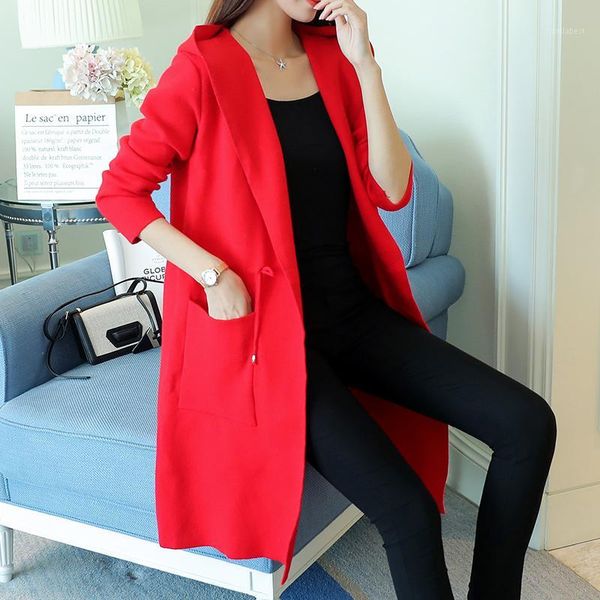 knitwear cardigan 2020 fall new women's long section long-sleeved hooded korean loose large size jacket tide1, White
knitwear cardigan 2020 fall new women's long section long-sleeved hooded korean loose large size jacket tide1, White