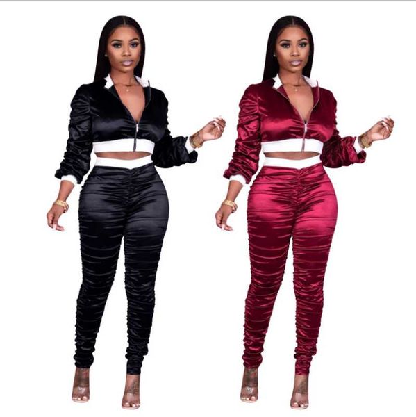 2020 winter solid women casual two piece sets high waist skinny pleated pants lady's zipper stand collar short coats tracksuits, Gray
2020 winter solid women casual two piece sets high waist skinny pleated pants lady's zipper stand collar short coats tracksuits, Gray