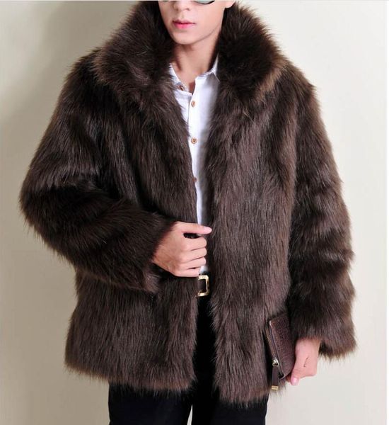 european and american autumn and winter casual korean men's fur lapel jacket winter imitation fox fur jacket plus size thick mink fur c, Black
european and american autumn and winter casual korean men's fur lapel jacket winter imitation fox fur jacket plus size thick mink fur c, Black
