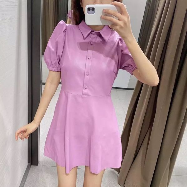 2021 new fashion women's with elastic trim faux leather mini retro puff sleeve button women dress mujer fjb3, Black;gray
2021 new fashion women's with elastic trim faux leather mini retro puff sleeve button women dress mujer fjb3, Black;gray
