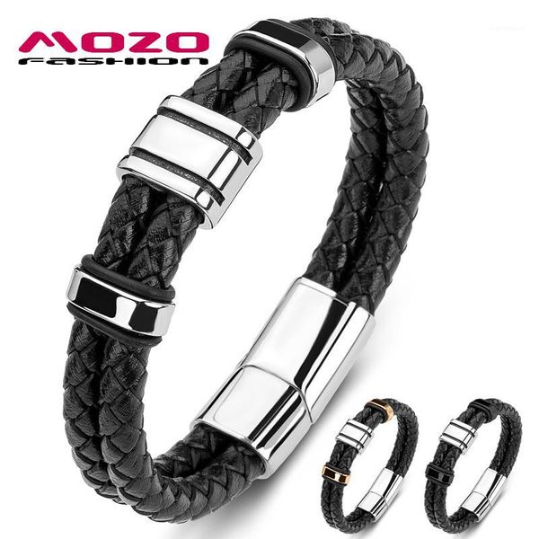 MOZO FASHION 2020 Men Bracelets Braided Stainless Steel Trendy Retro Tide Bracelet Punk Genuine Leather Bangle Woman Jewelry 1831, White
MOZO FASHION 2020 Men Bracelets Braided Stainless Steel Trendy Retro Tide Bracelet Punk Genuine Leather Bangle Woman Jewelry 1831, White
