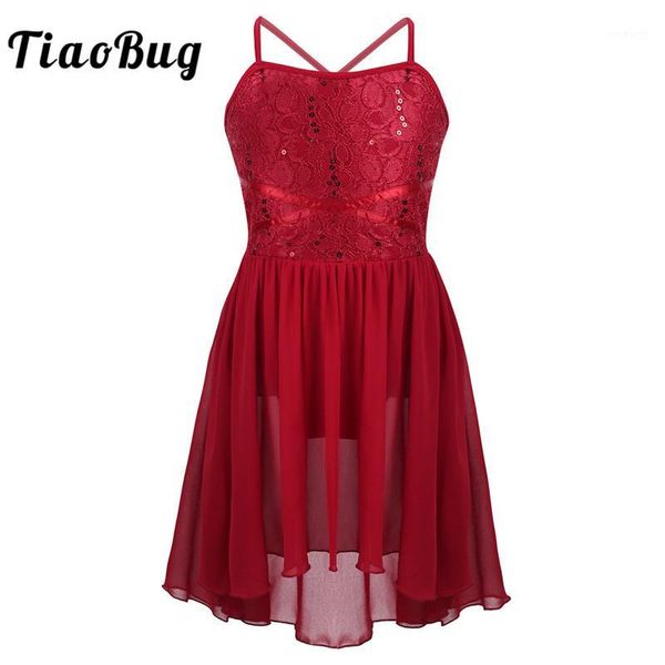 tiaobug kids girls lyrical dance costumes spaghetti straps sequins lace high-low hem chiffon ballet leotard figure skating dress1, Black;red
tiaobug kids girls lyrical dance costumes spaghetti straps sequins lace high-low hem chiffon ballet leotard figure skating dress1, Black;red