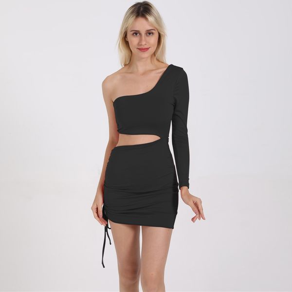 womens designer fashion dresssummer shoulder hollow strap long sleeve hip dress 5 colors, Black;gray
womens designer fashion dresssummer shoulder hollow strap long sleeve hip dress 5 colors, Black;gray