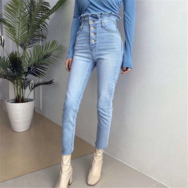 2020 slim ruffles denim chic women plus size all match cowboy korean new high waist elastic jeans skinny pants1, Blue
2020 slim ruffles denim chic women plus size all match cowboy korean new high waist elastic jeans skinny pants1, Blue