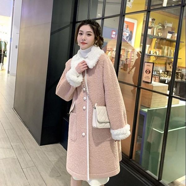 winter korean style loose pink beige fleece woolen coat women loose warm sweet student wool jacket, Black
winter korean style loose pink beige fleece woolen coat women loose warm sweet student wool jacket, Black