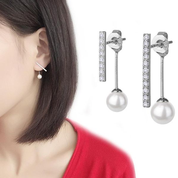 2020 Tibetan sliver asymmetrical long pearl Korean dangle Earrings white CZ stones large modern women's drop earrings SE570, Silver
2020 Tibetan sliver asymmetrical long pearl Korean dangle Earrings white CZ stones large modern women's drop earrings SE570, Silver