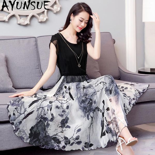 100% real silk summer dress 2020 vintage elegant maxi dress women clothes ladies dresses office plus size vestidos my57351, Black;gray
100% real silk summer dress 2020 vintage elegant maxi dress women clothes ladies dresses office plus size vestidos my57351, Black;gray
