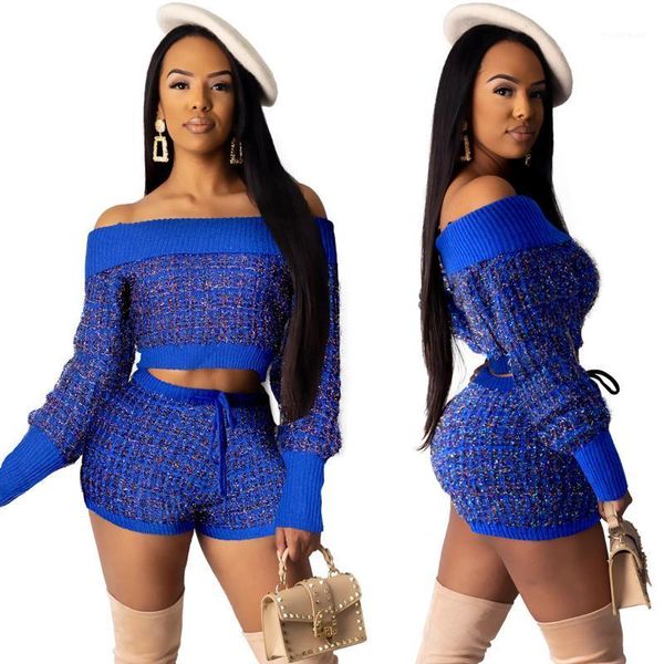 2020 autumn new women suit style long sleeves off-shoulder sequined crop & drawstring pants knitting 2 piece set1, Gray
2020 autumn new women suit style long sleeves off-shoulder sequined crop & drawstring pants knitting 2 piece set1, Gray