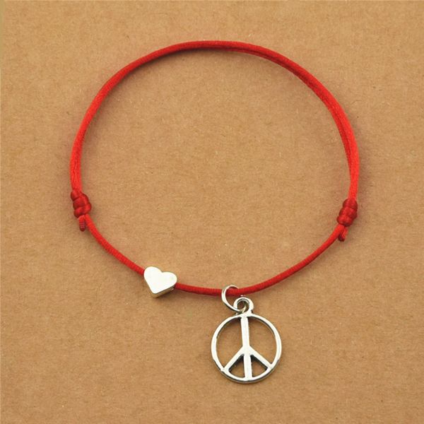 new classic vintage peace sign heart charm bracelets for women men red rope cord strings bangles peace symbol jewelry gifts, Golden;silver
new classic vintage peace sign heart charm bracelets for women men red rope cord strings bangles peace symbol jewelry gifts, Golden;silver