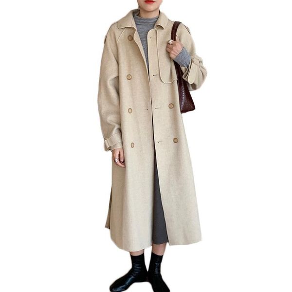 women's wool & blends 2021 autumn winter women woolen coats elegant female double breasted long warm cashmere coat outwear oversize sas, Black
women's wool & blends 2021 autumn winter women woolen coats elegant female double breasted long warm cashmere coat outwear oversize sas, Black