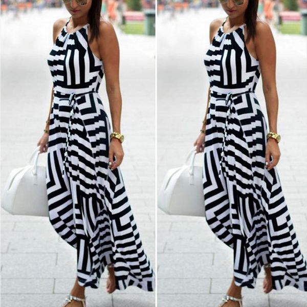 new product womens maxi boho floral halter sleeveless summer beach long striped dress drop shipping, Black;gray
new product womens maxi boho floral halter sleeveless summer beach long striped dress drop shipping, Black;gray