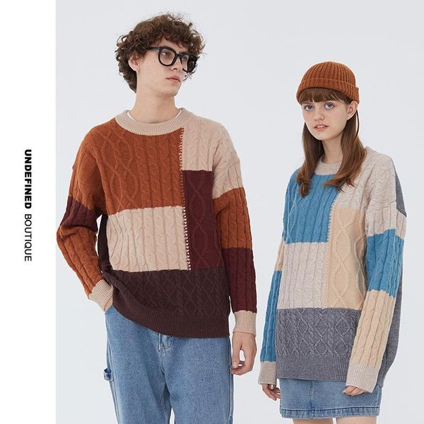 men's sweaters undefined boutique pullover men fashion vintage knitted sweater harajuku loose patchwork couple printing, White;black
men's sweaters undefined boutique pullover men fashion vintage knitted sweater harajuku loose patchwork couple printing, White;black