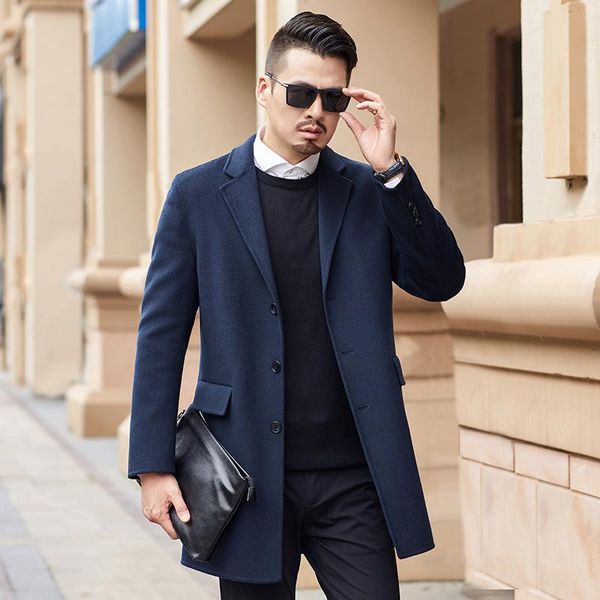 casual woolen coat men's medium length wool coat men's suit collar fashion double faced cloth autumn business, Black
casual woolen coat men's medium length wool coat men's suit collar fashion double faced cloth autumn business, Black