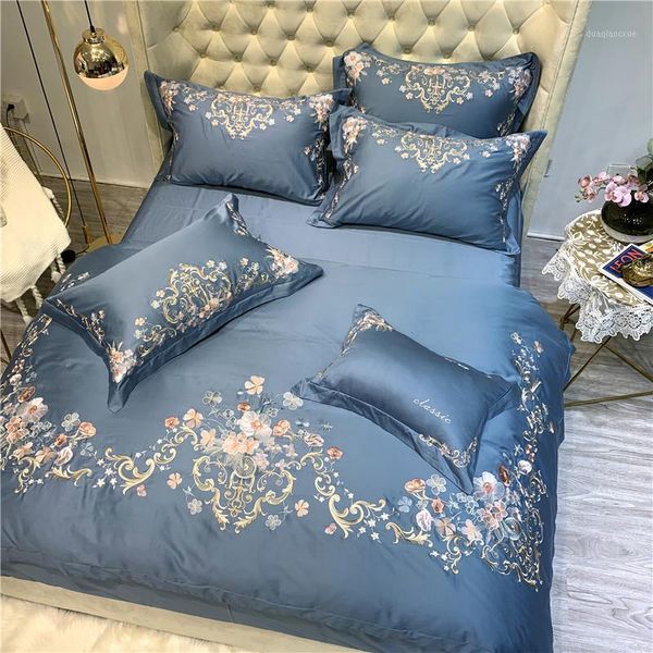 american pastoral style flowers embroidery 100s egyptian cotton blue bedding set duvet cover bed sheet/linen pillowcases1
american pastoral style flowers embroidery 100s egyptian cotton blue bedding set duvet cover bed sheet/linen pillowcases1