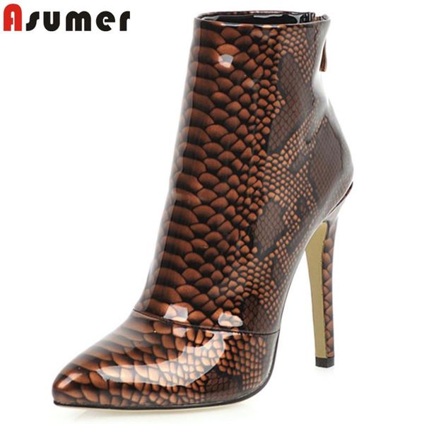 asumer large size 34-46 fashion ankle boots for women pointed toe zip ladies prom boots super high heels autumn winter, Black
asumer large size 34-46 fashion ankle boots for women pointed toe zip ladies prom boots super high heels autumn winter, Black