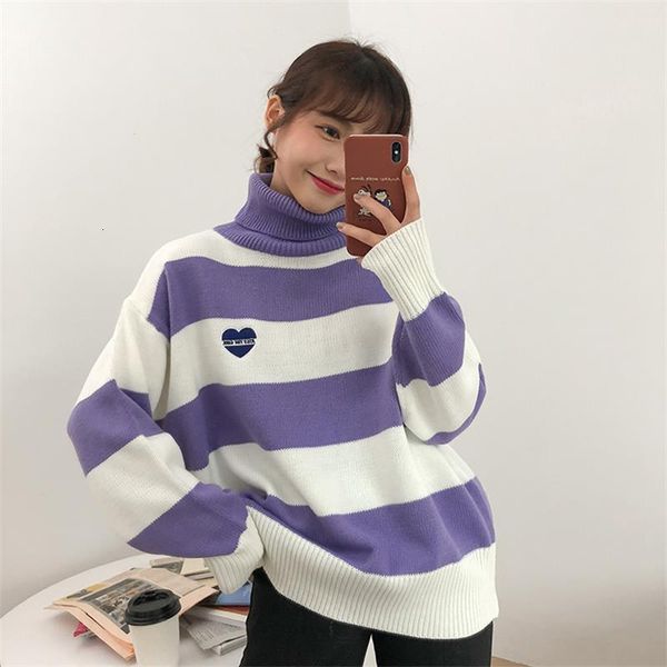 women striped cartoon love badge turtleneck sweater female vintage harajuku ulzzang knitted womens sweaters lady cute kawaii, White;black
women striped cartoon love badge turtleneck sweater female vintage harajuku ulzzang knitted womens sweaters lady cute kawaii, White;black