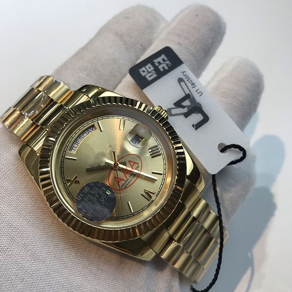 v3 men's sport watch 18k gold daydate series sapphire glass 40mm roman number 2813 stainless steel automatic movement men watches, Slivery;brown
v3 men's sport watch 18k gold daydate series sapphire glass 40mm roman number 2813 stainless steel automatic movement men watches, Slivery;brown