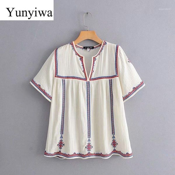 2020 women vintage v neck short sleeve position embroidery casual shirt blouse female retro femininas blusas chic 1, White
2020 women vintage v neck short sleeve position embroidery casual shirt blouse female retro femininas blusas chic 1, White