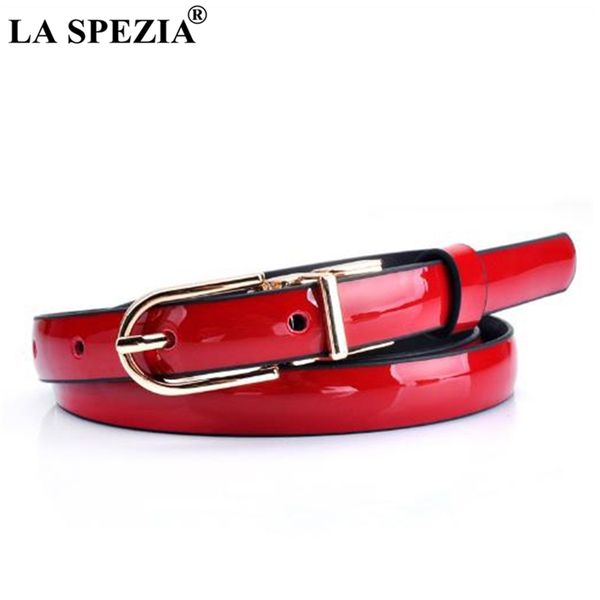 la spezia reversible belt women patent leather thin pin buckle belts dresses red black real cow leather ladies narrow jeans belt y200501, Black;brown
la spezia reversible belt women patent leather thin pin buckle belts dresses red black real cow leather ladies narrow jeans belt y200501, Black;brown