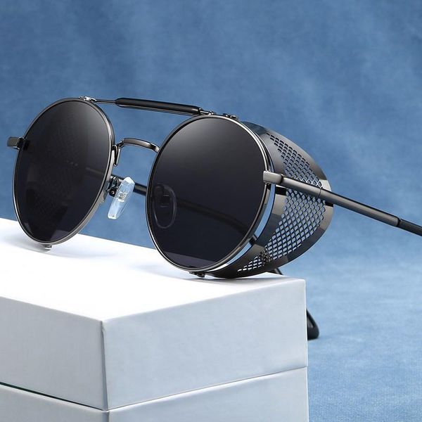 sunglasses 2021 retro round metal steampunk men women brand designer glasses shades uv protection, White;black
sunglasses 2021 retro round metal steampunk men women brand designer glasses shades uv protection, White;black