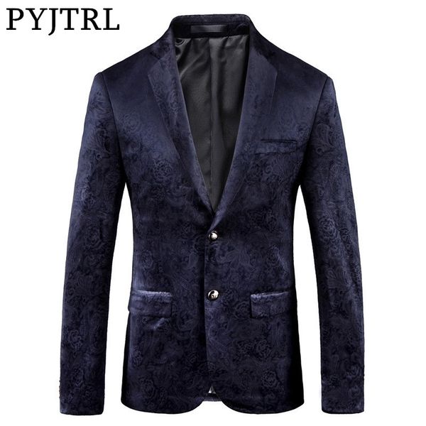 pyjtrl male retro vintage navy blue floral print casual velvet blazer homme design casacas men coat slim fit suit jacket 201027, White;black
pyjtrl male retro vintage navy blue floral print casual velvet blazer homme design casacas men coat slim fit suit jacket 201027, White;black