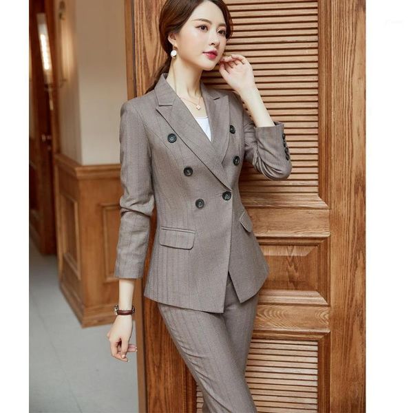 professional women apricot stripe pant suit jacket and trousers 2 piece sets office lady business career interview work wear set1, White;black
professional women apricot stripe pant suit jacket and trousers 2 piece sets office lady business career interview work wear set1, White;black